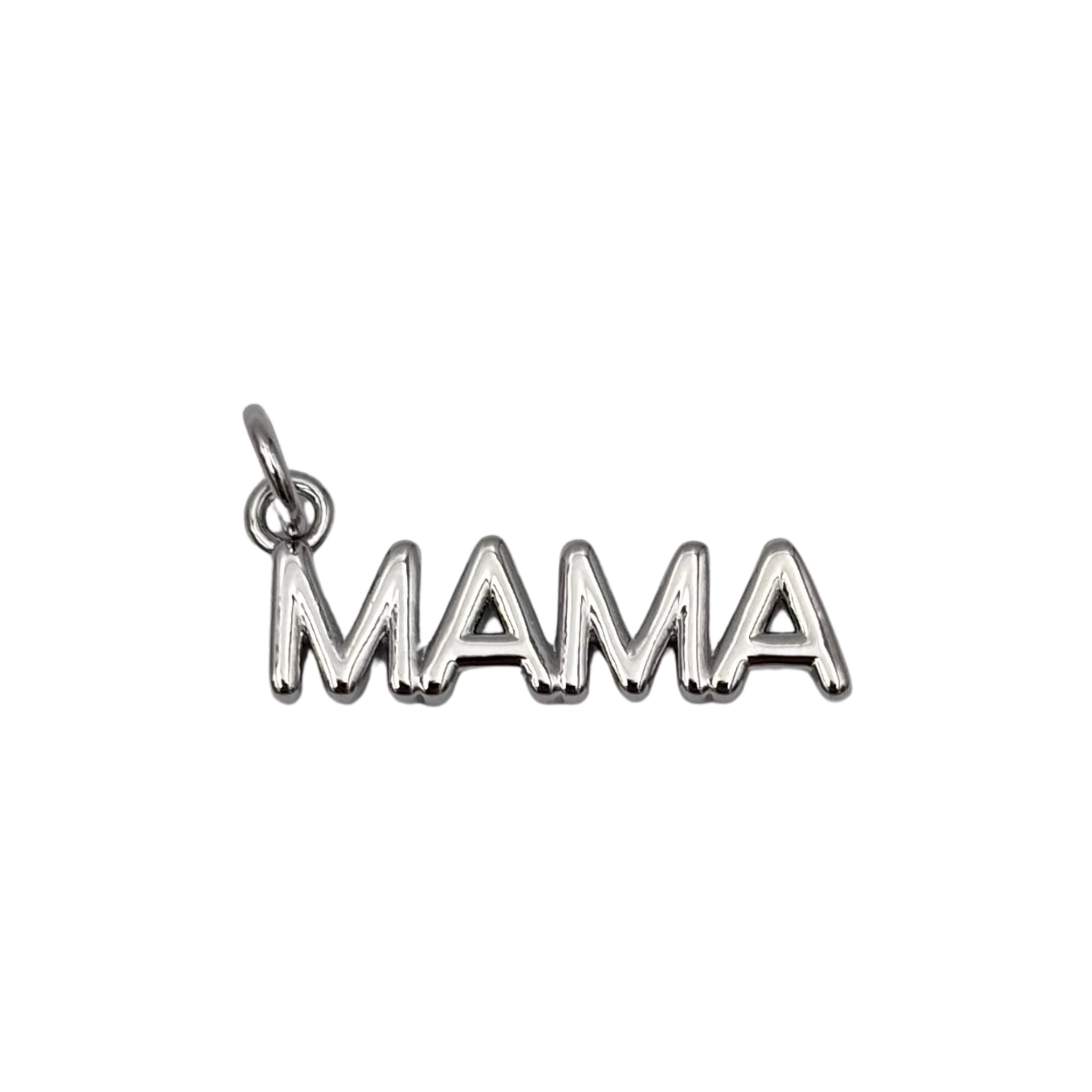 Silver MAMA charm with sleek finish by HOLST+LEE