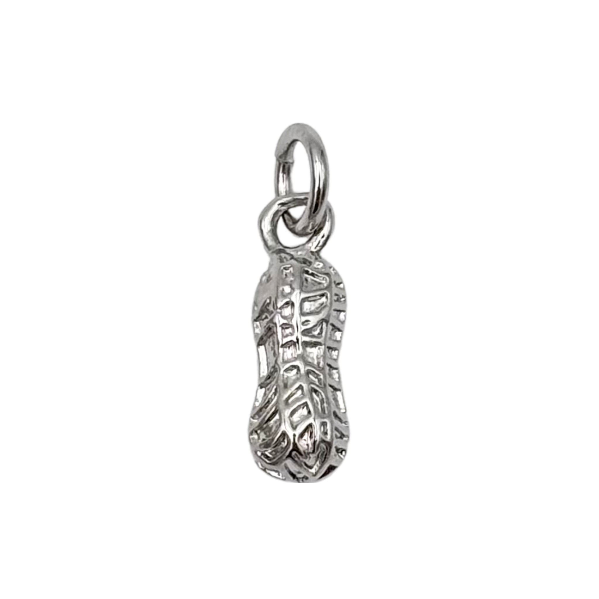 Silver peanut charm with textured finish by HOLST+LEE