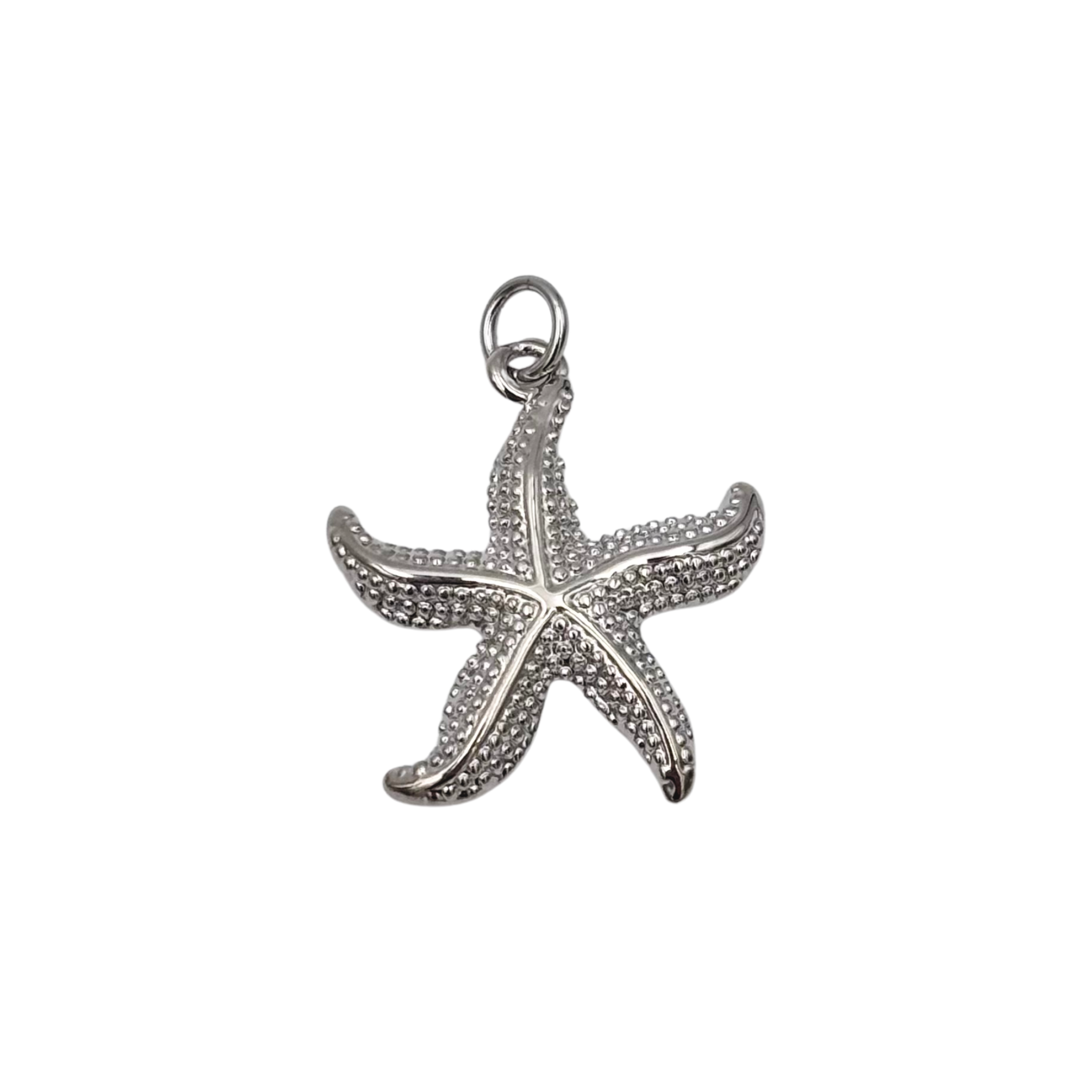 Silver starfish charm with textured ribbed charm by HOLST+LEE