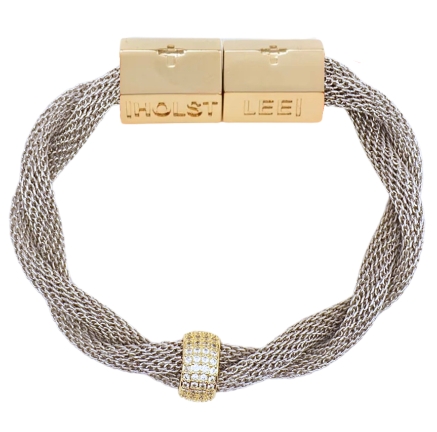 Twisted Mesh Bracelet with Stone