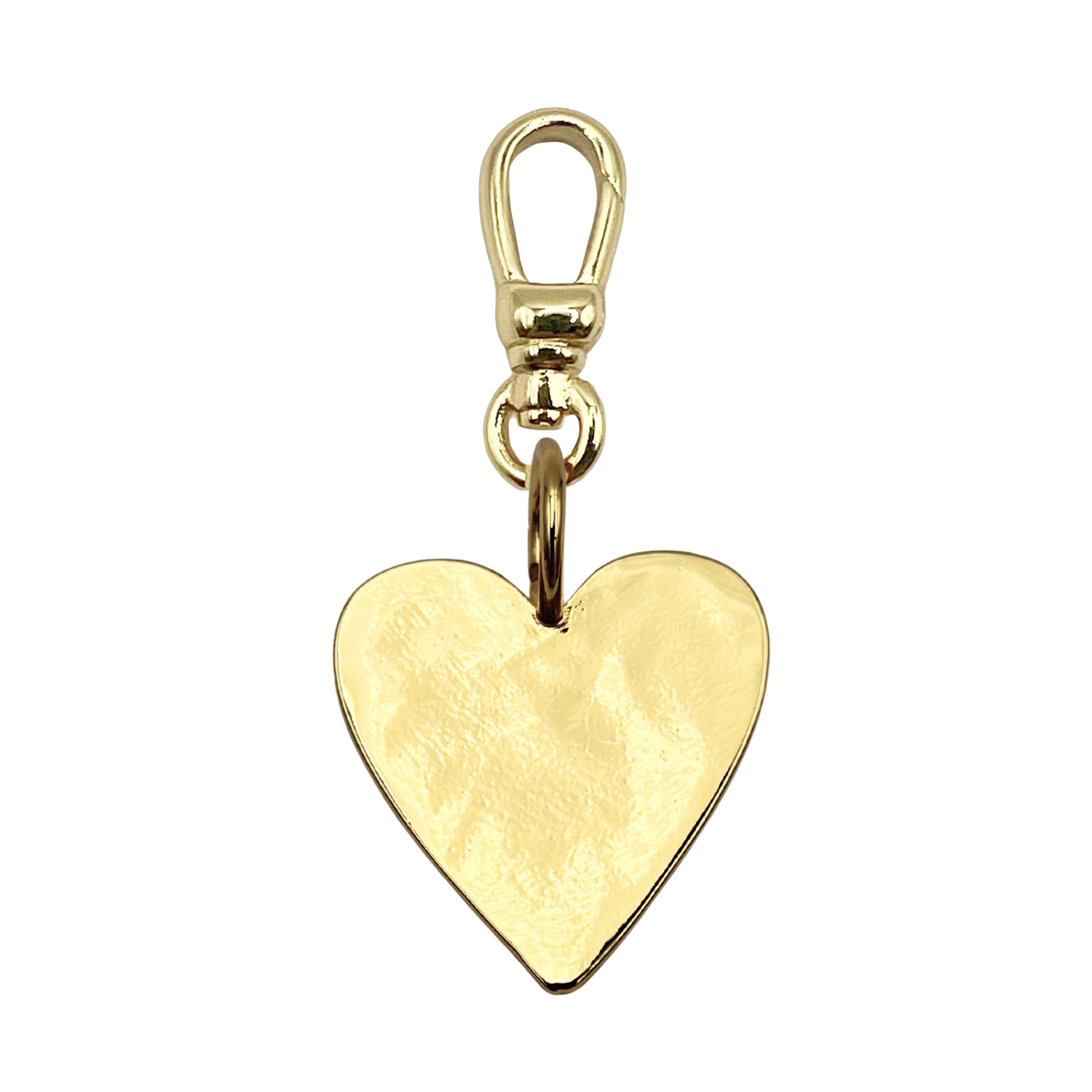 Gold heart shaped charm with a charm clip by HOLST+LEE
