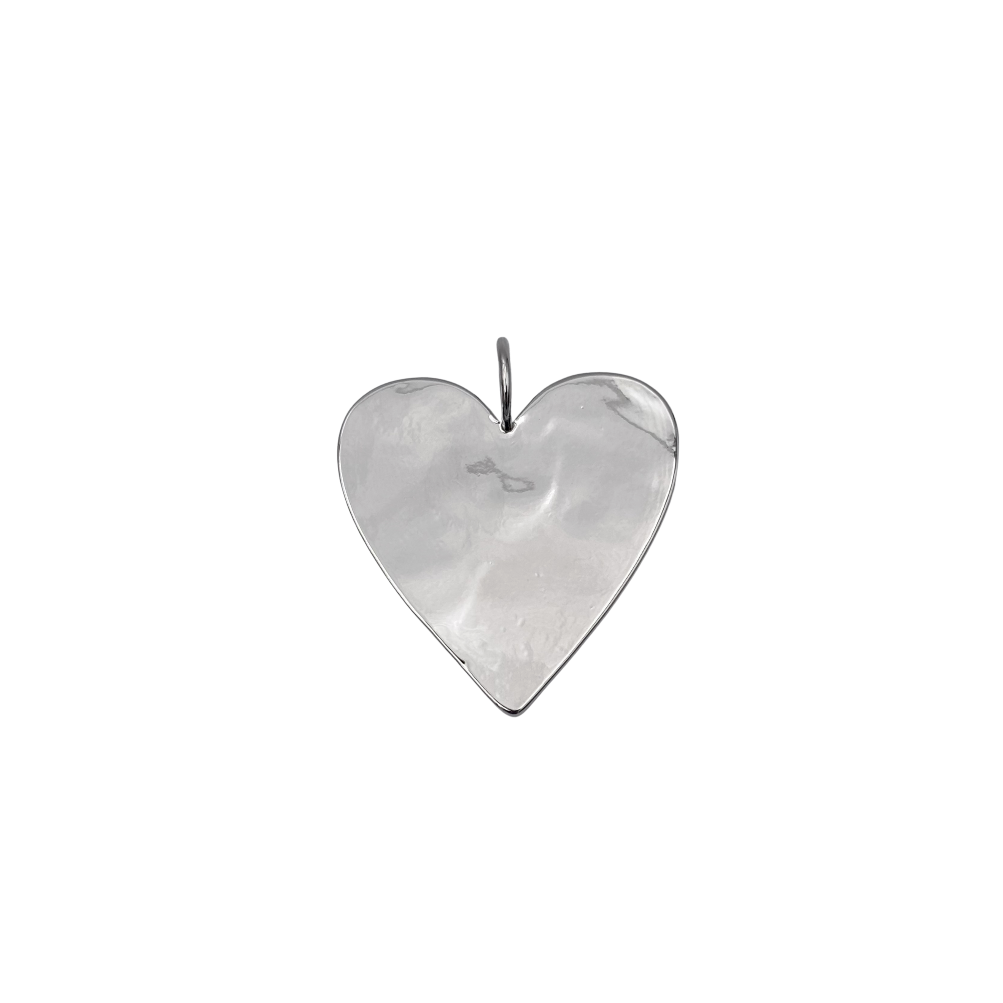 Silver heart charm with smooth polished face by HOLST+LEE