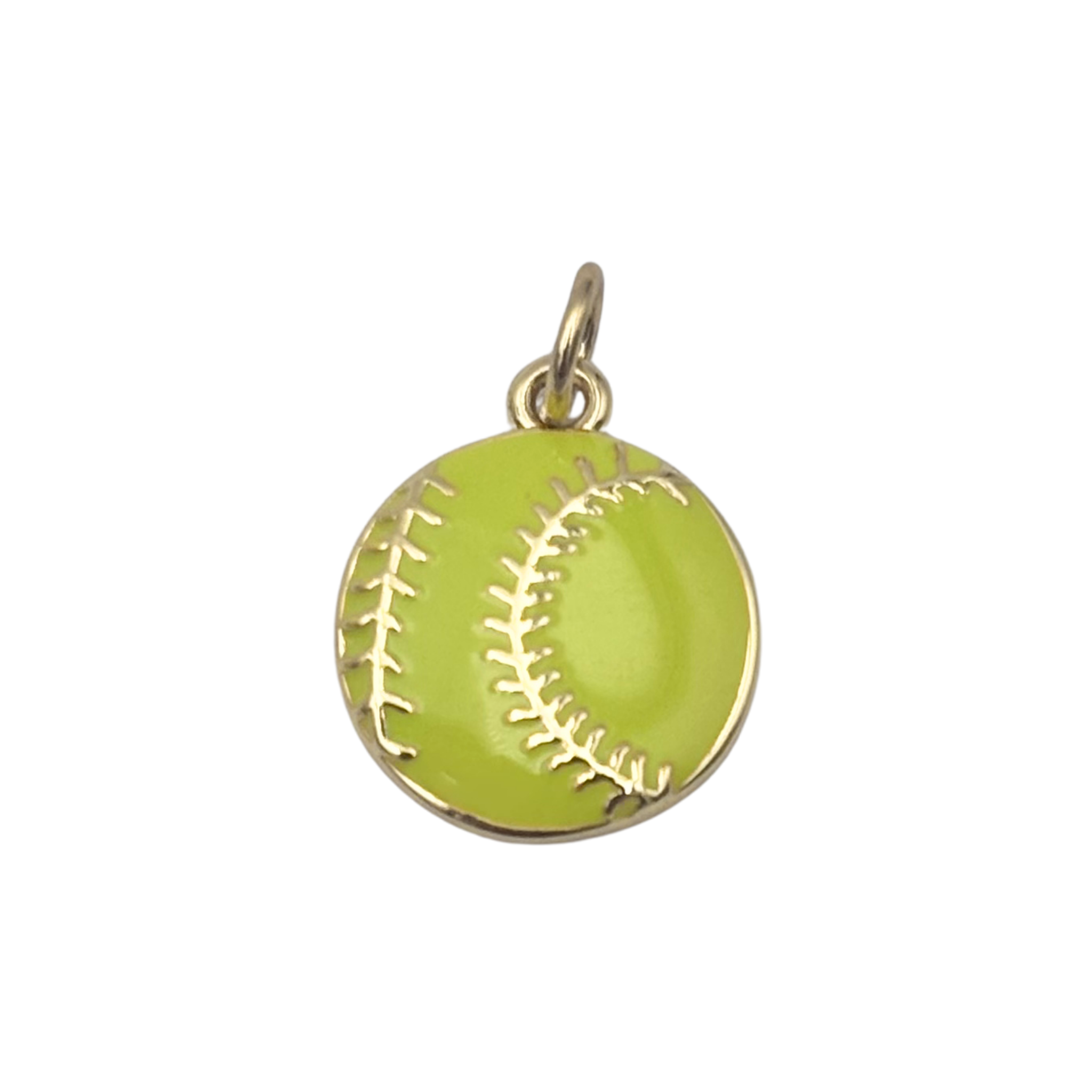 Enamel neon green yellow softball charm by HOLST+LEE