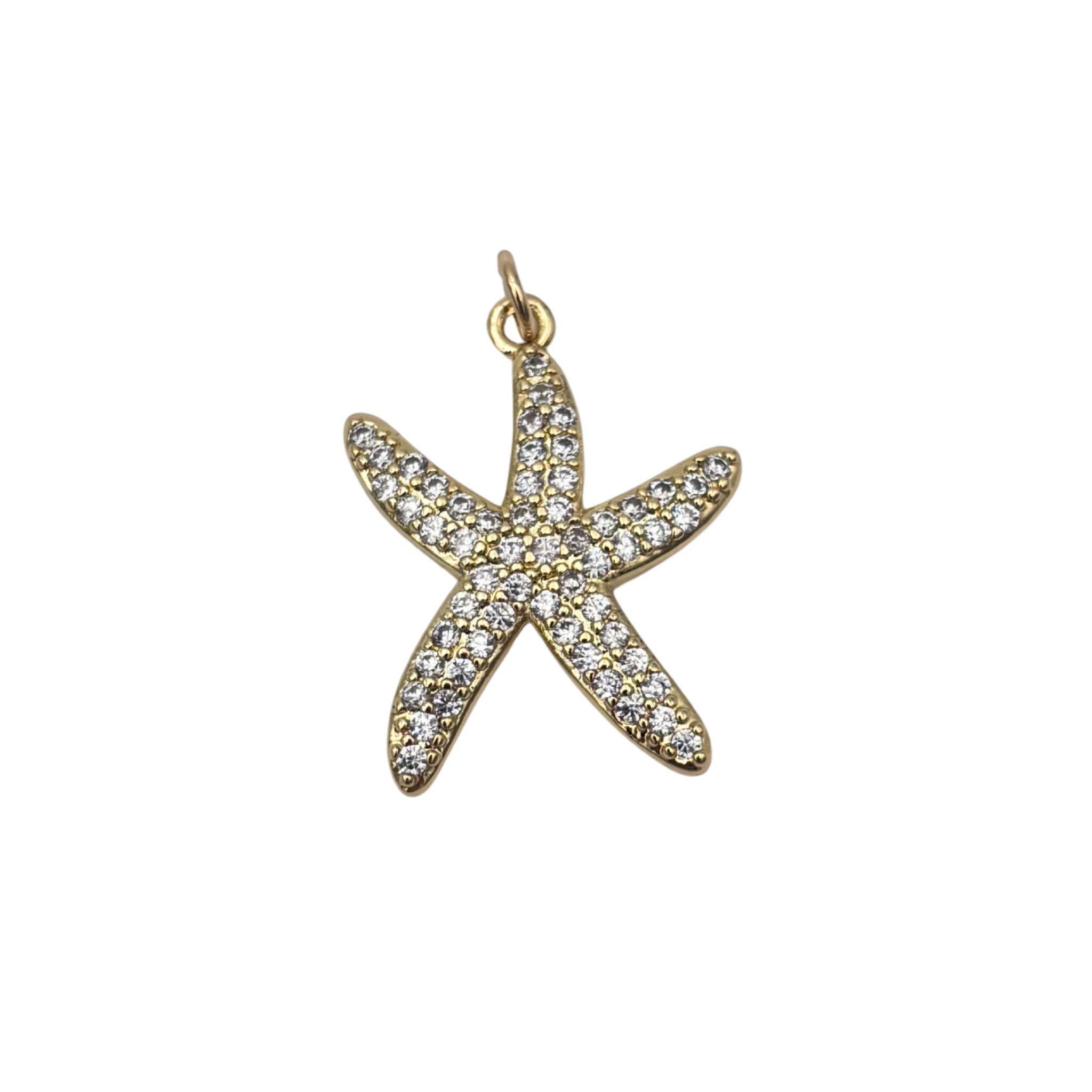 Gold starfish charm with pavé rhinestones by HOLST+LEE