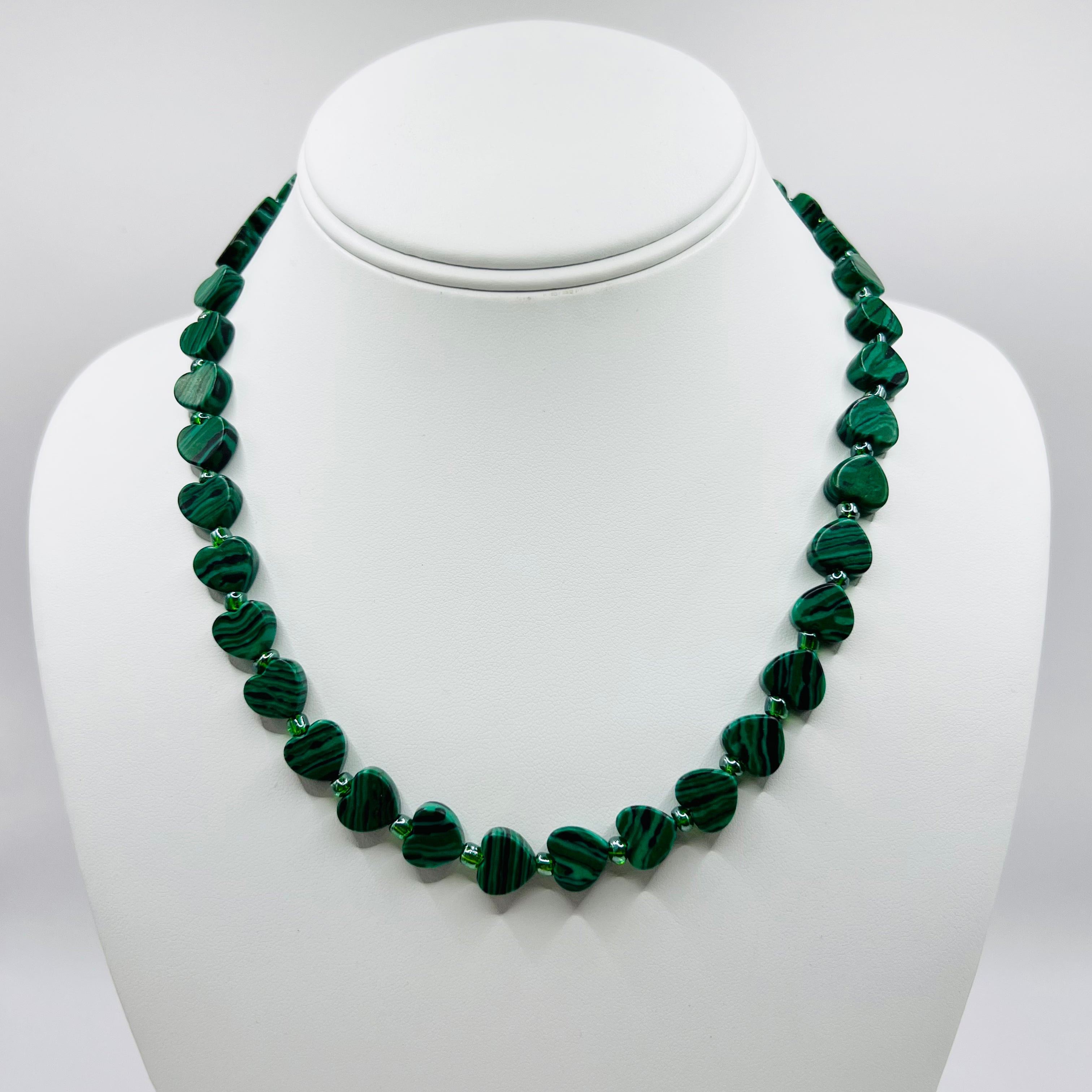 Stone Heart Necklace Malachite