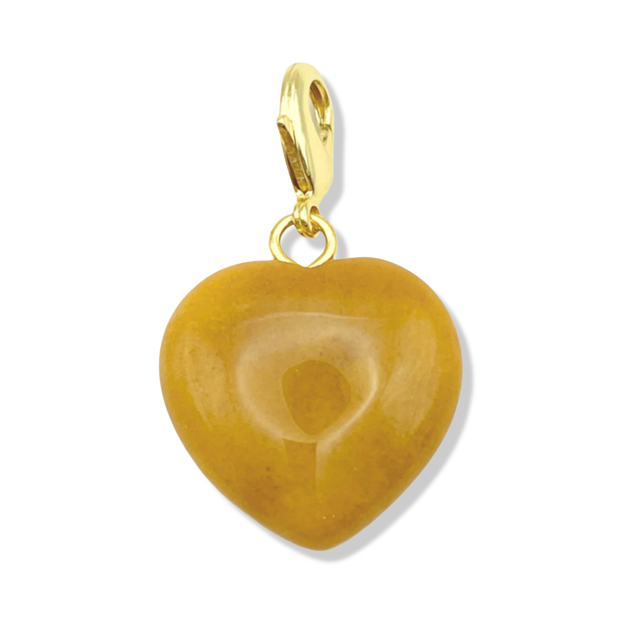 Tan Agate semi-precious heart pendant  with gold lobster clasp by HOLST+LEE