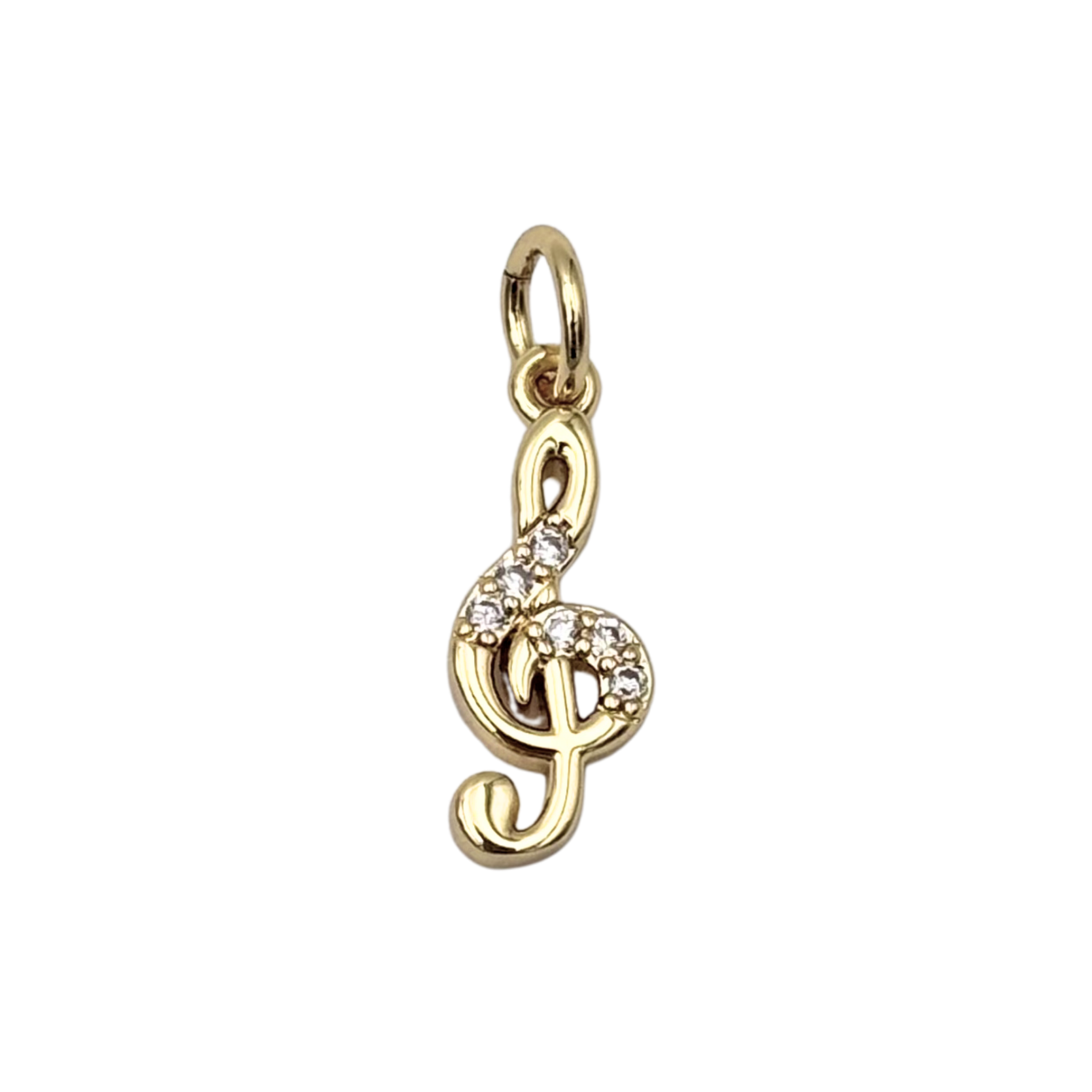 Gold pavé rhinestone trebleclef charm by HOLST+LEE