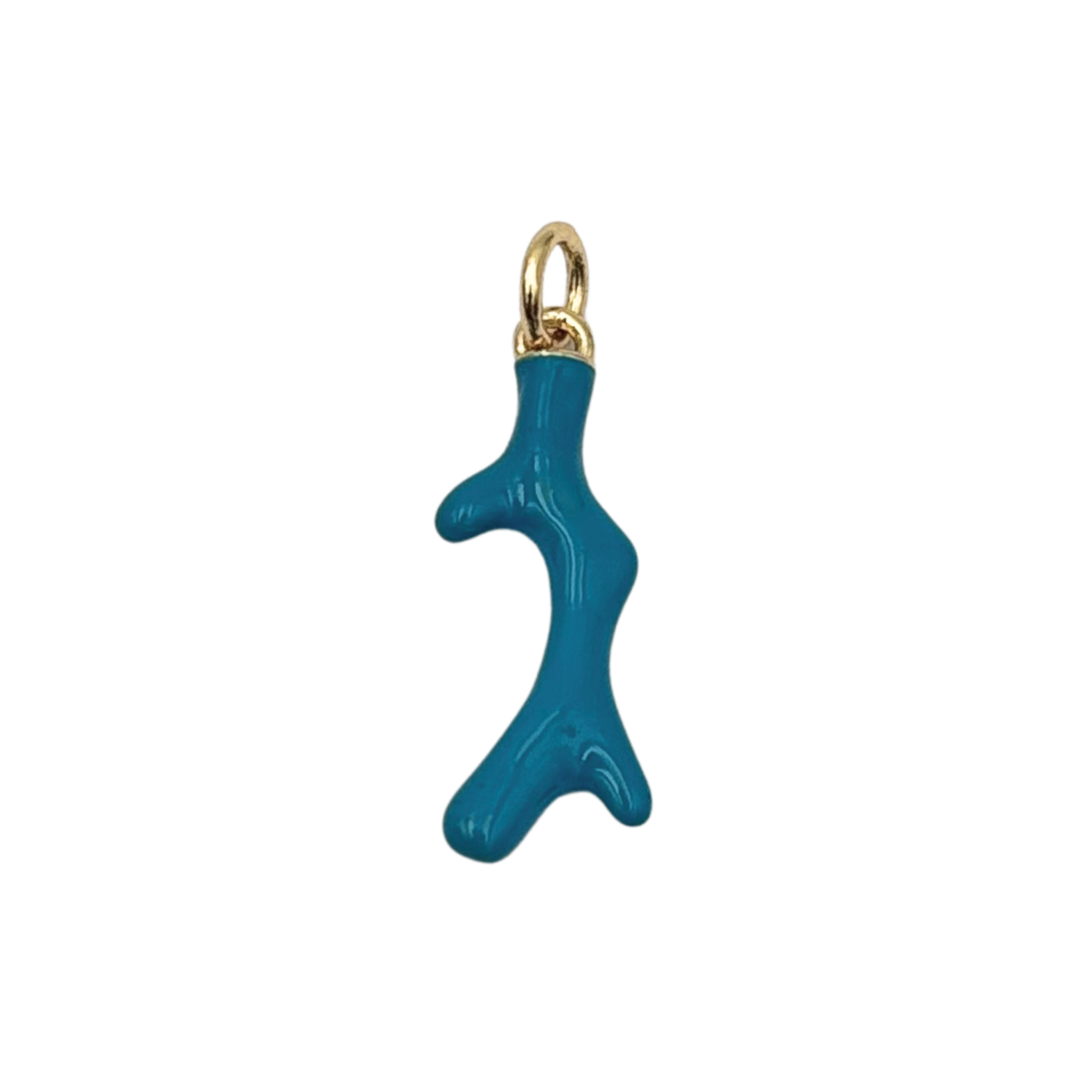 Polished turquoise enamel coral branch charm by HOLST+LEE