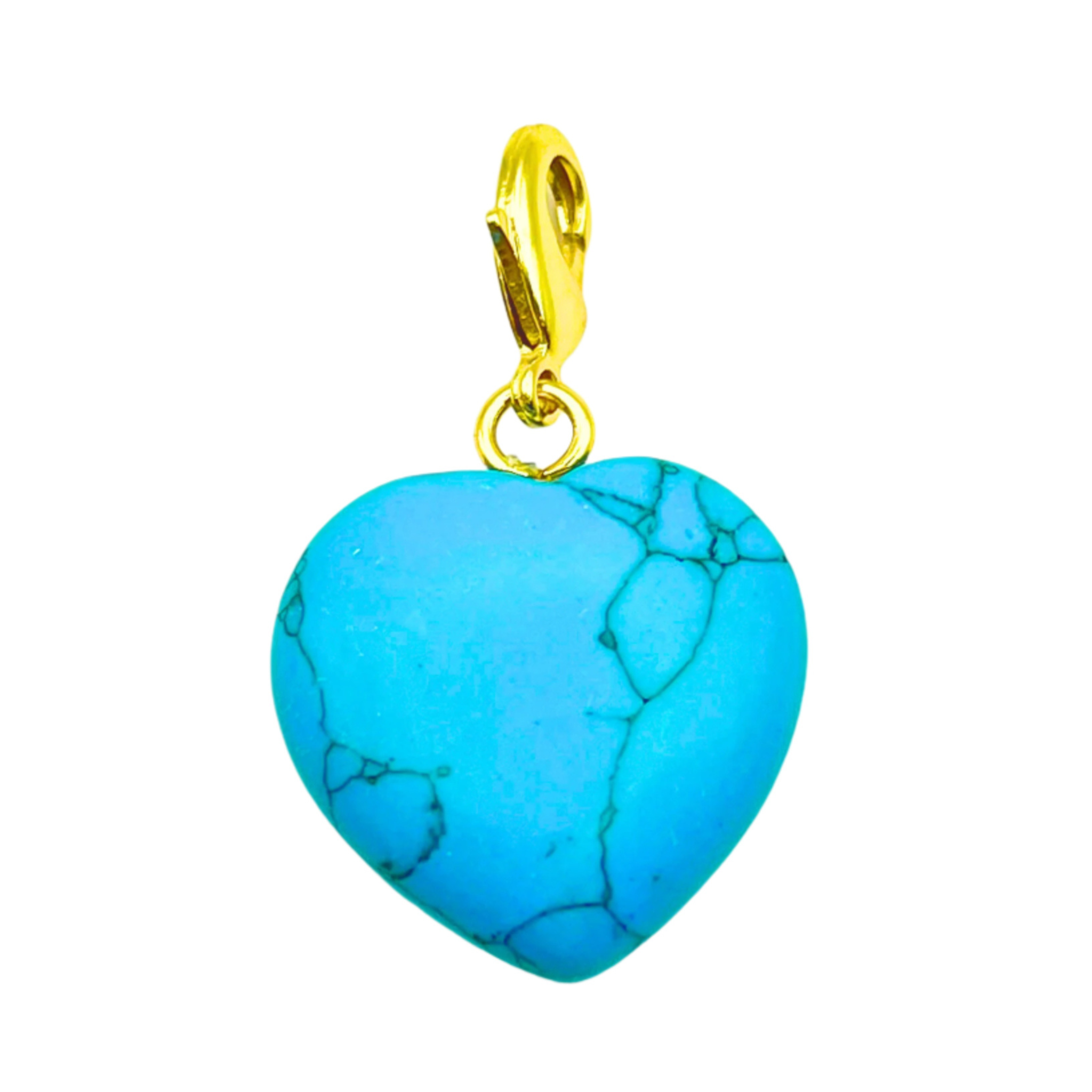 Turquoise Semi Precious Heart Pendant