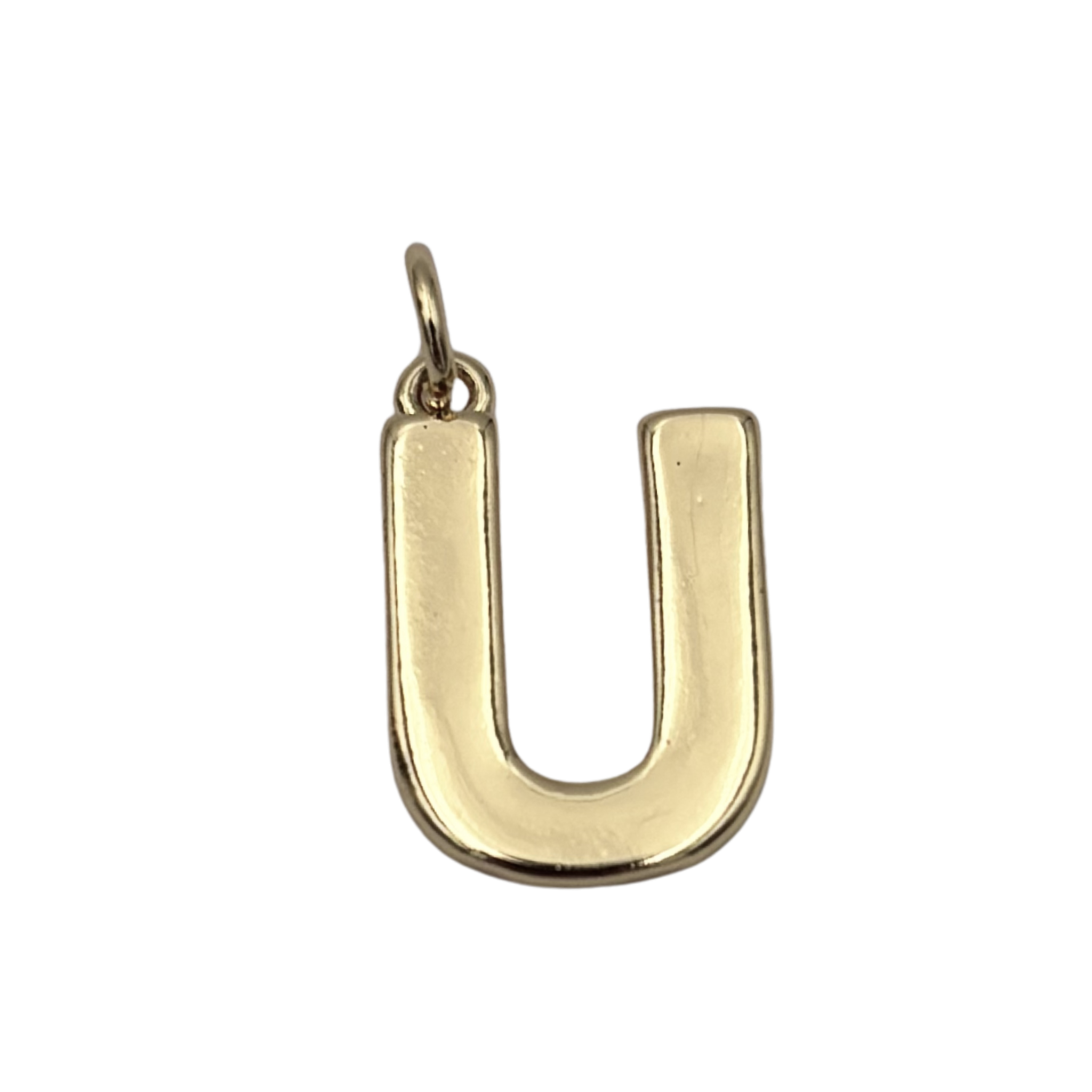 Gold block letter U initial charm by HOLST+LEE