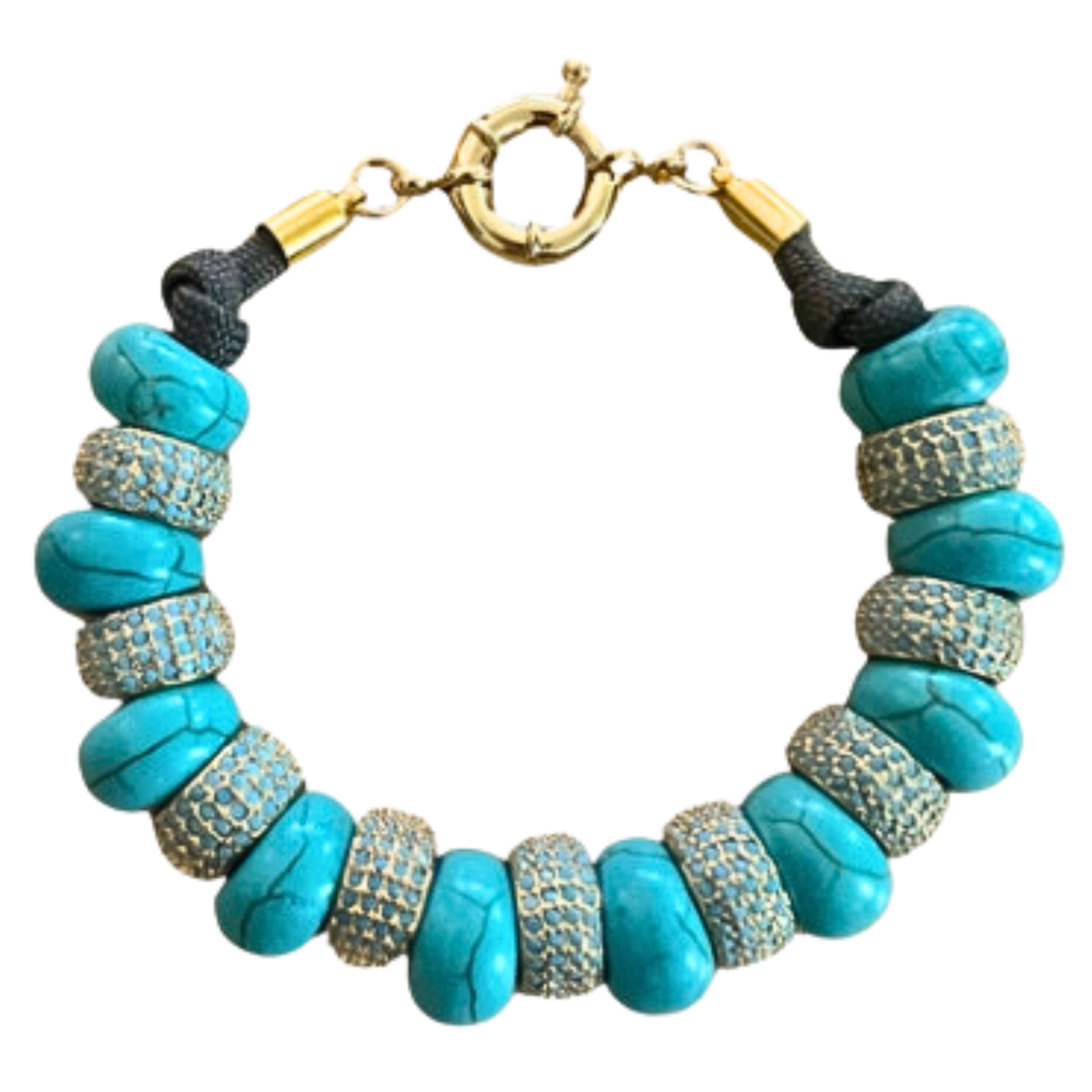 Semi-Precious Bracelet Turquoise Rhinestone