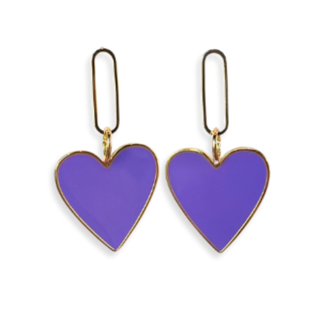 Hearts on Fire Earrings Bright Purple