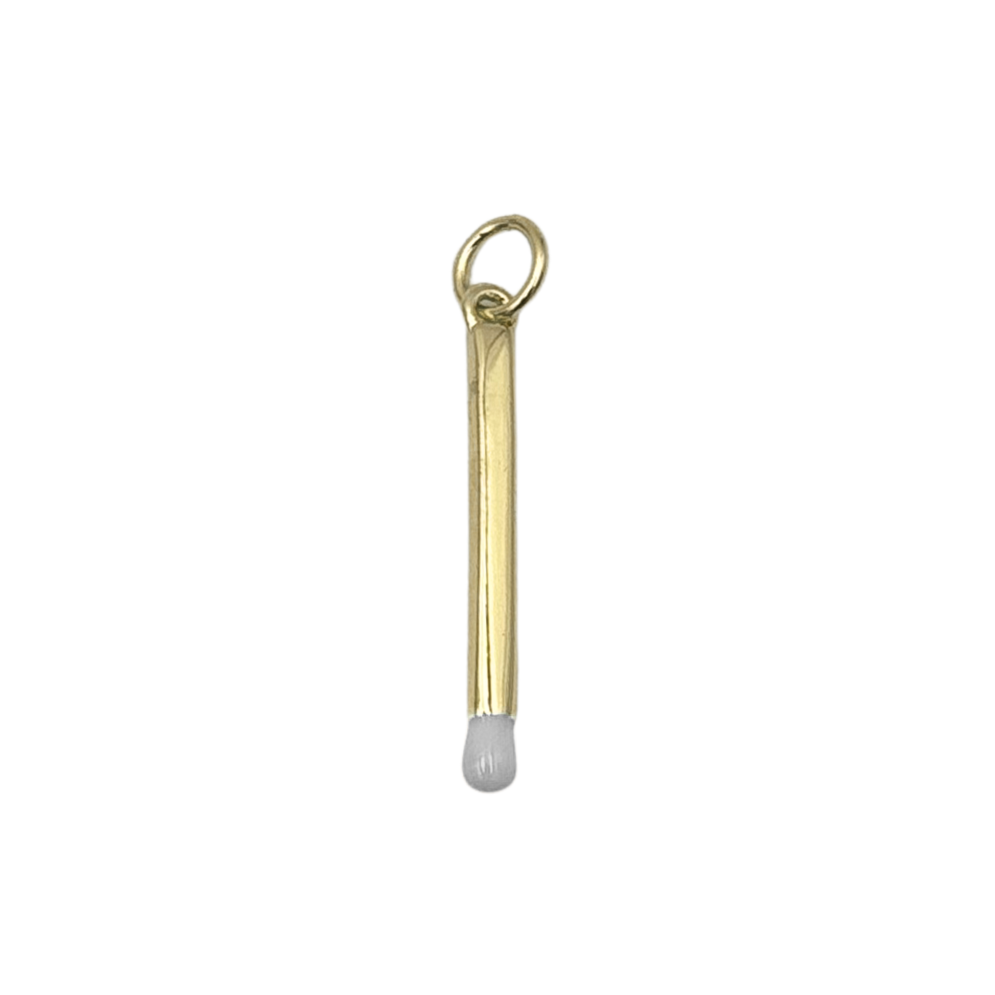 Gold match charm with white enamel tip by HOLST+LEE