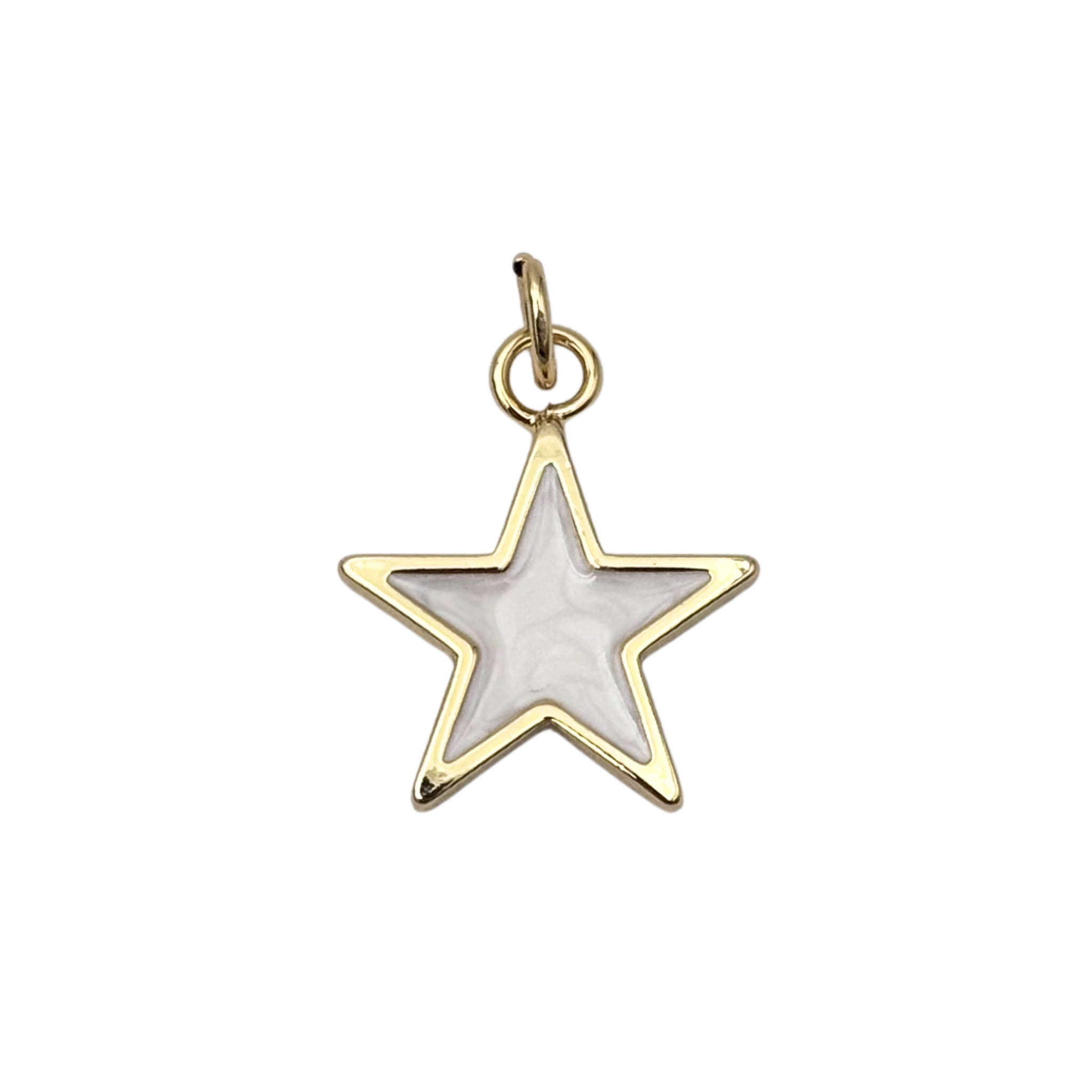 Gold outlined five-point star charm with purple enamel by HOLST+LEE