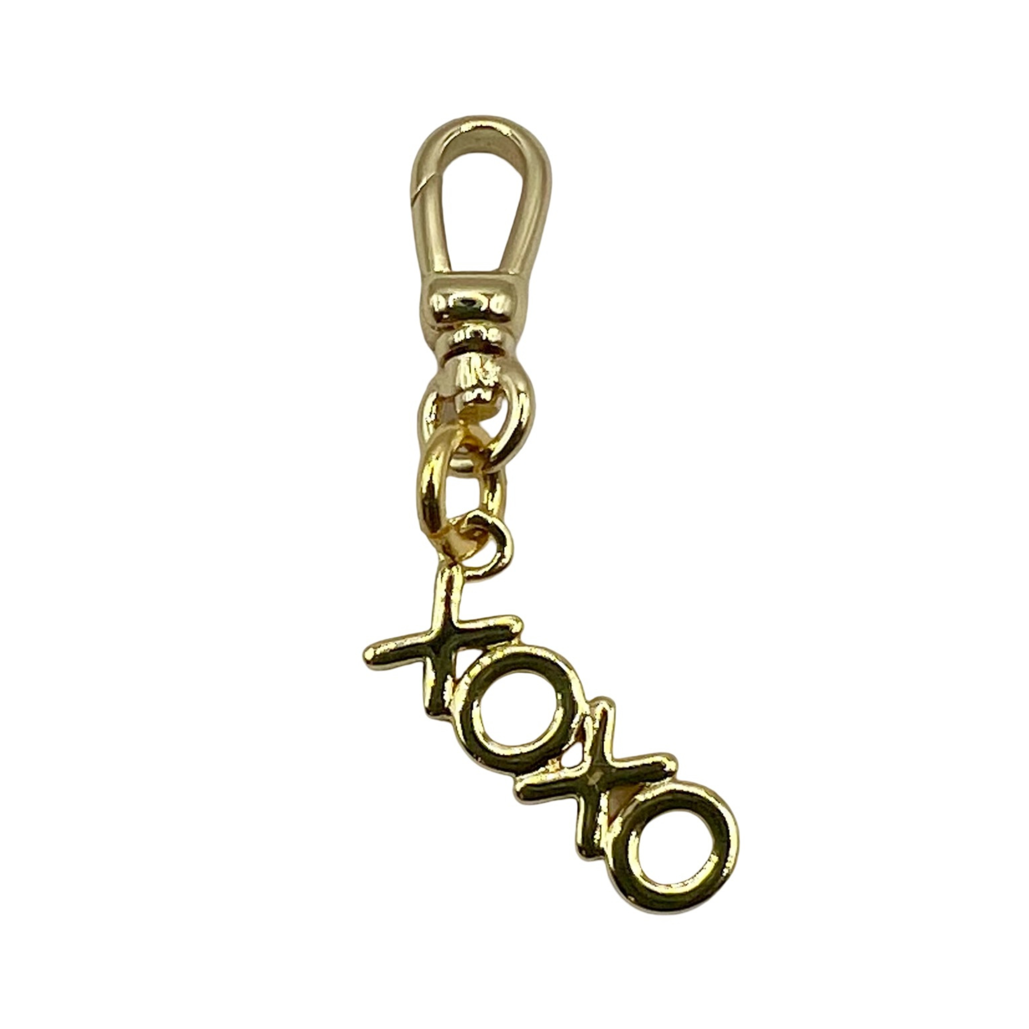 Gold 'xoxo' charm with gold charm clip by HOLST+LEE