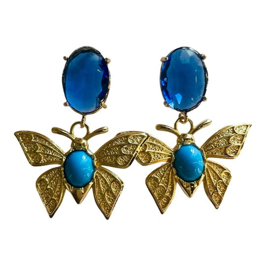 Butterfly Jewel Earrings Turquoise