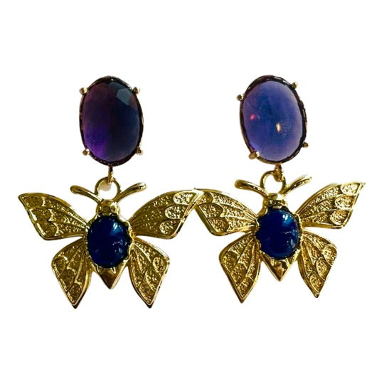 Butterfly Jewel Earrings Lapis