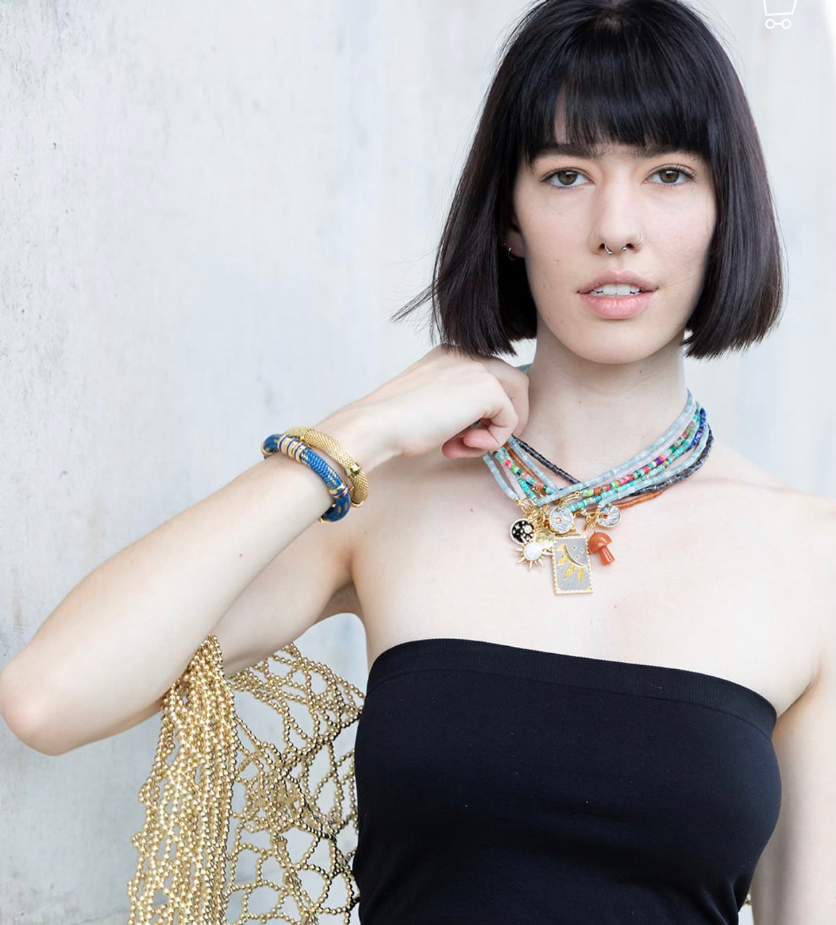 Lapis Bead Pendant Necklace