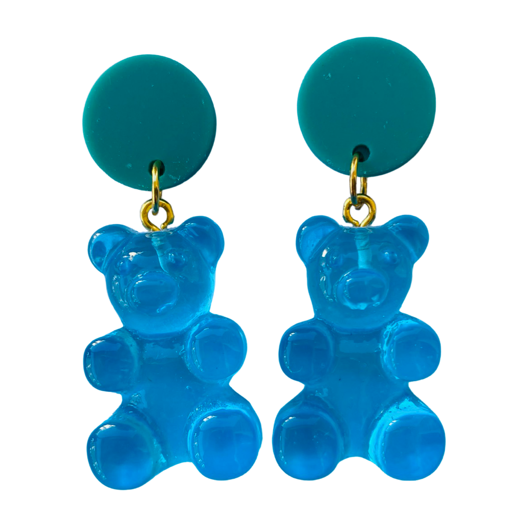 Gummy Bear Earrings Blue