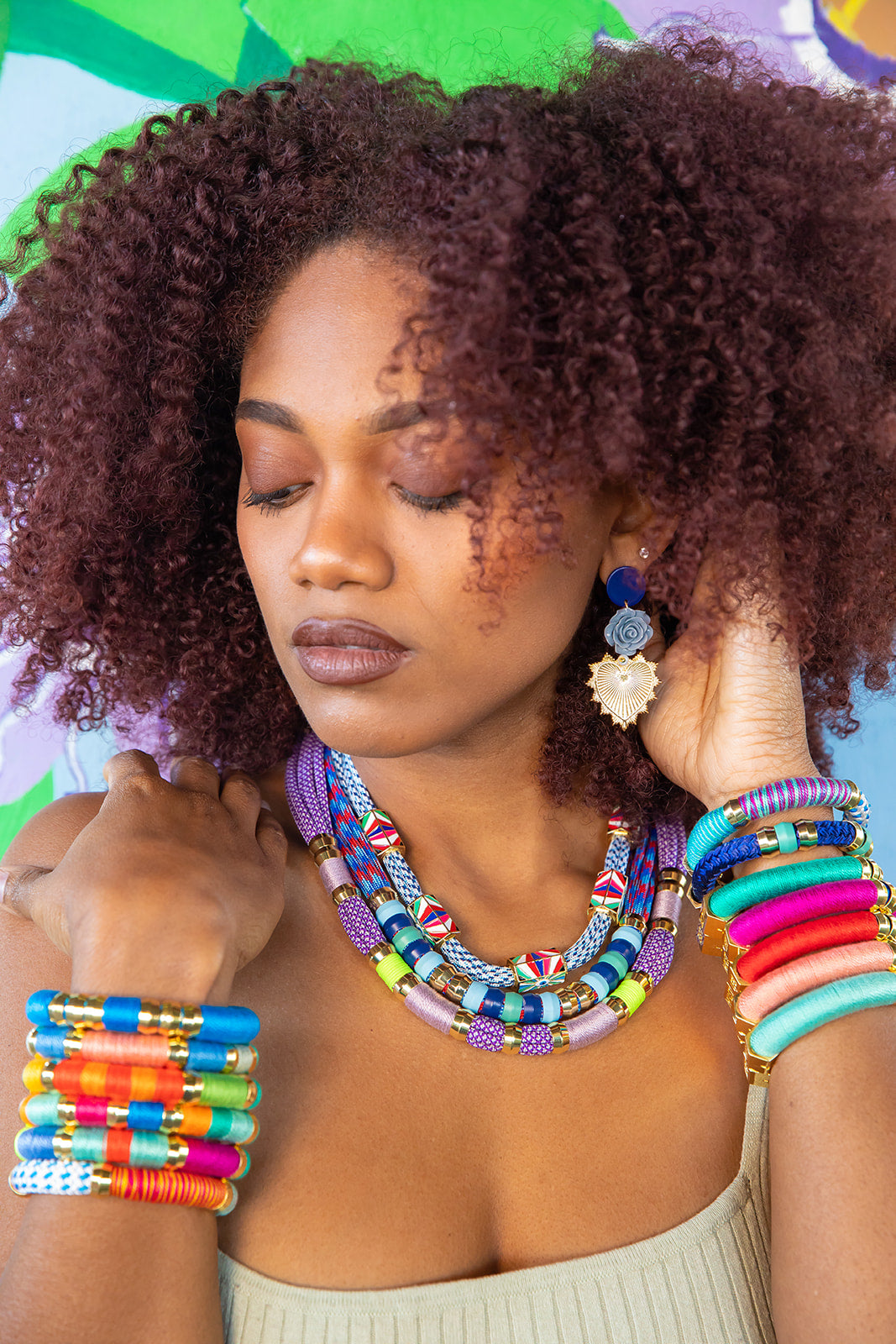 Colorblock Necklace Ocean Eyes
