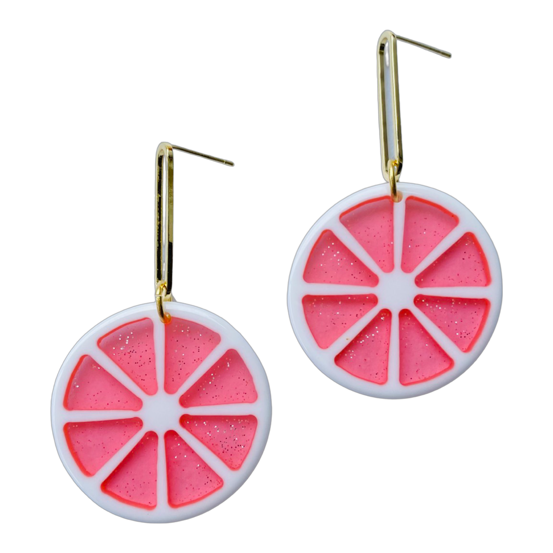 Fruit Slice Grapefruit Earrings