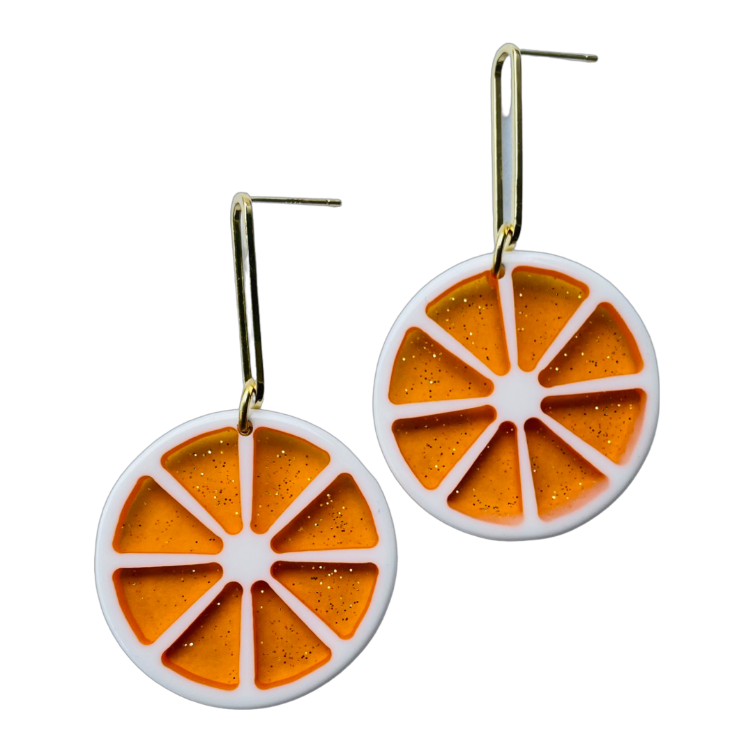 Fruit Slice Orange Earrings