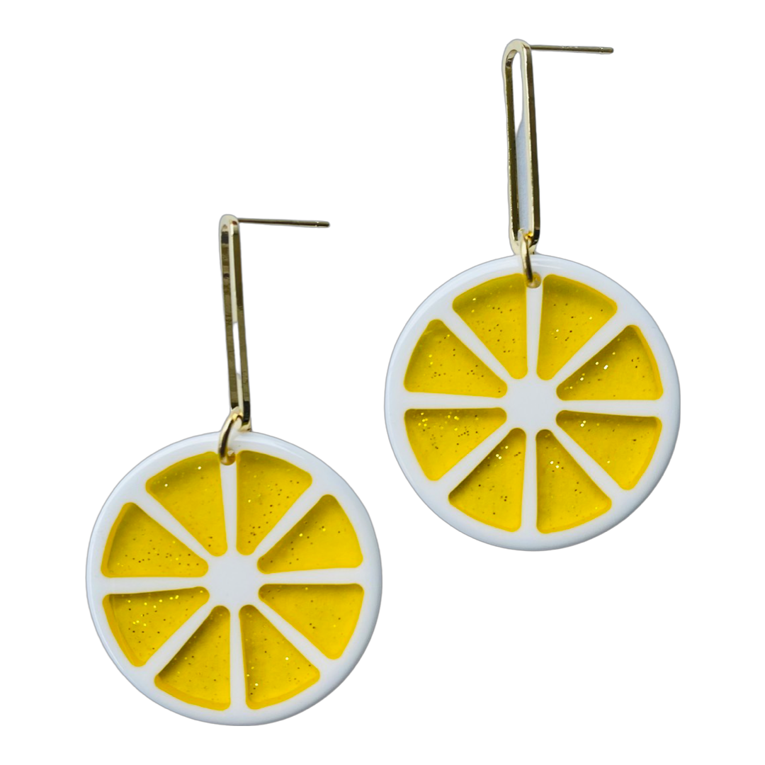 Fruit Slice Lemon Earrings