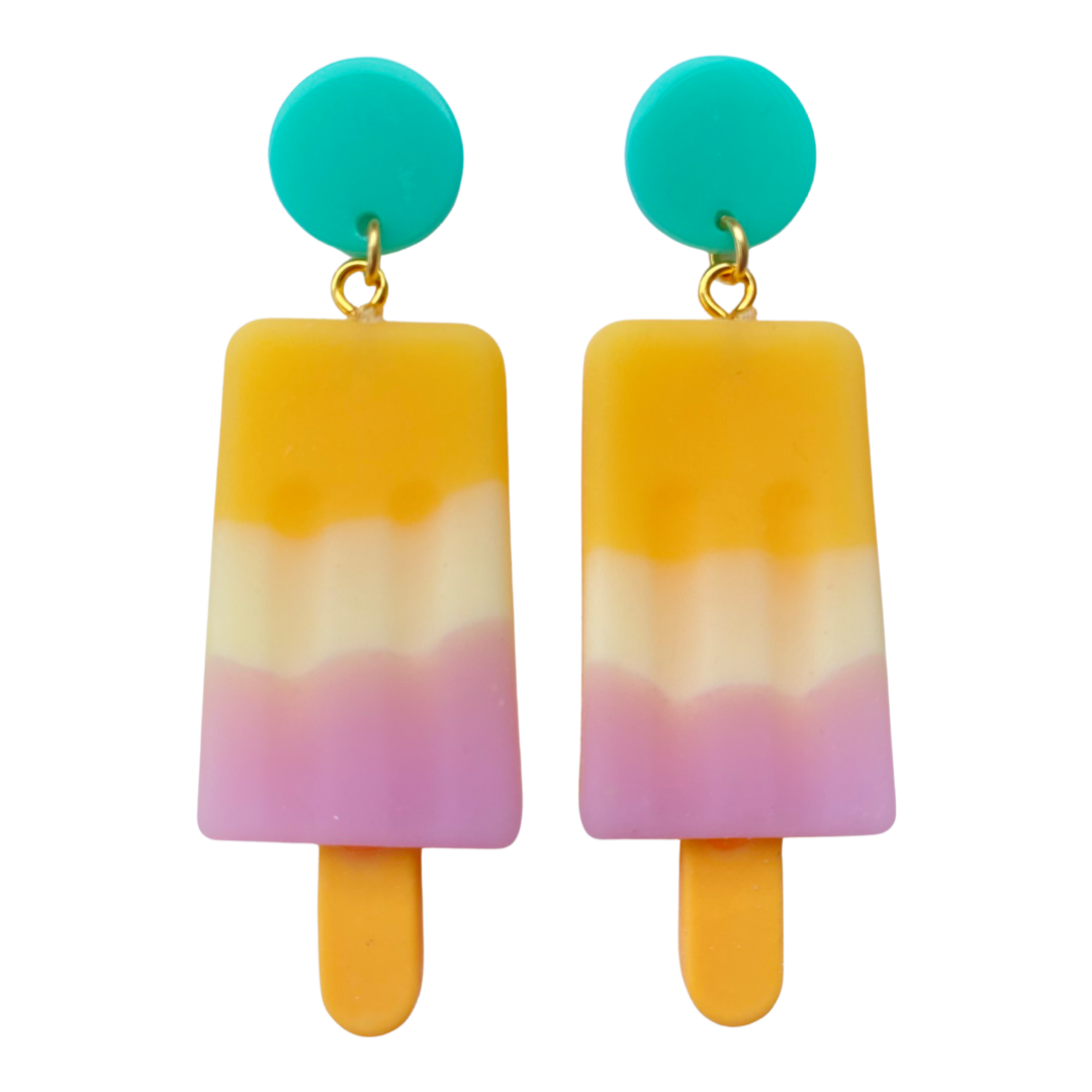 Large Popsicle Creamsicle Earrings