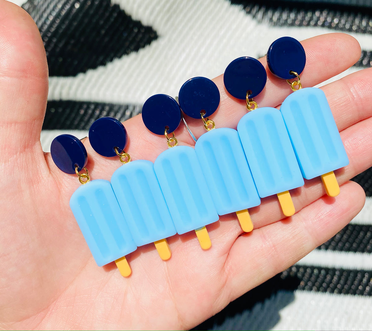 Small Popsicle Blueberry Earrings