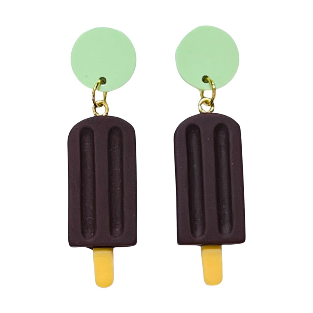Small Popsicle Mint Chocolate Earrings