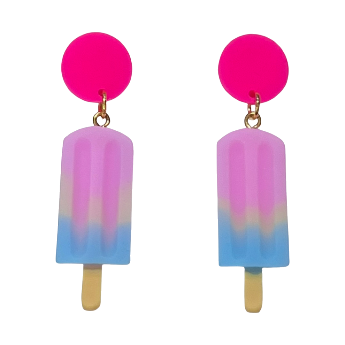 Small Popsicle Hot Pink Earrings