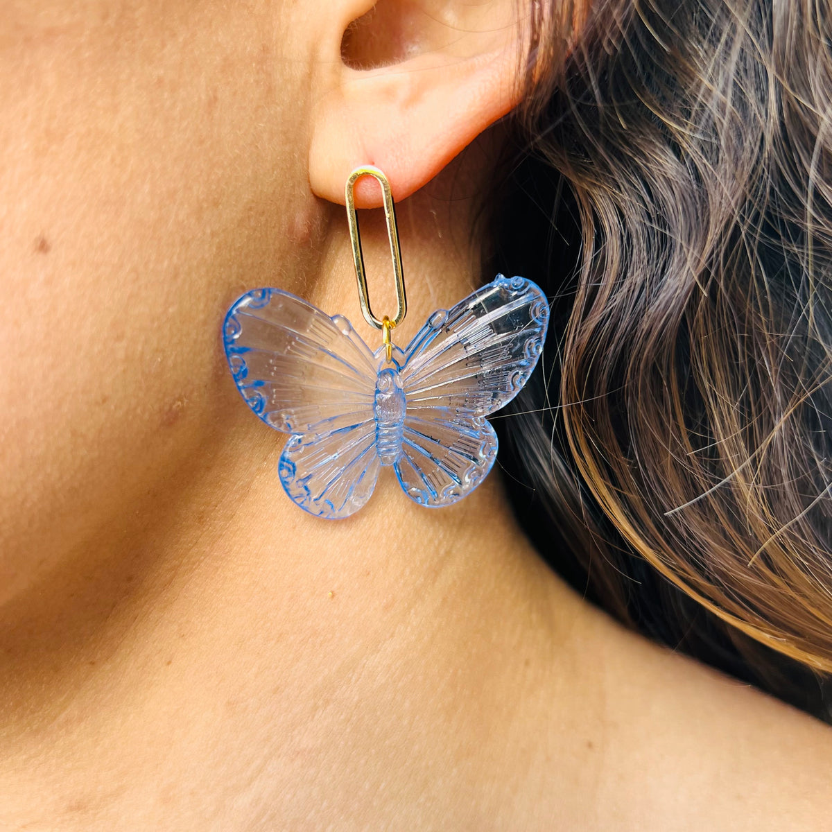 Acrylic Butterfly Earrings Sky