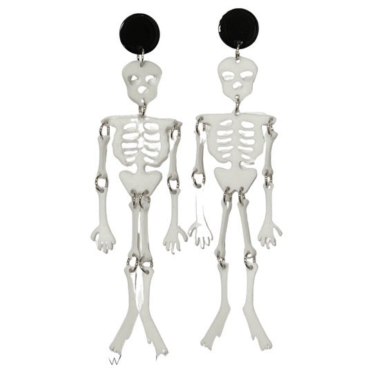 Skeleton Earrings White and Black