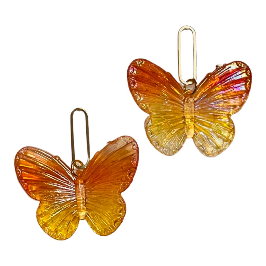Acrylic Butterfly Earrings Orange