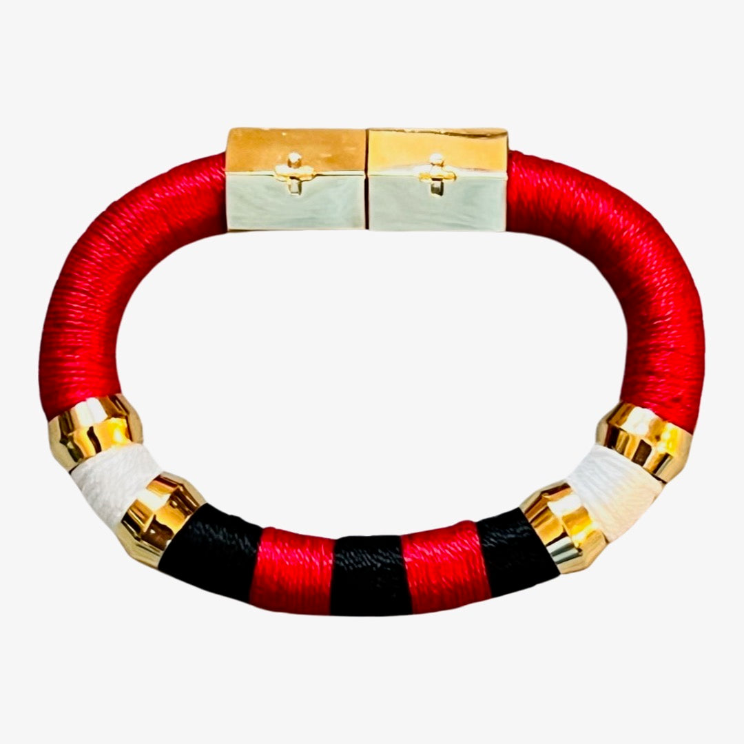 Gameday Bracelet Red, Black, and White