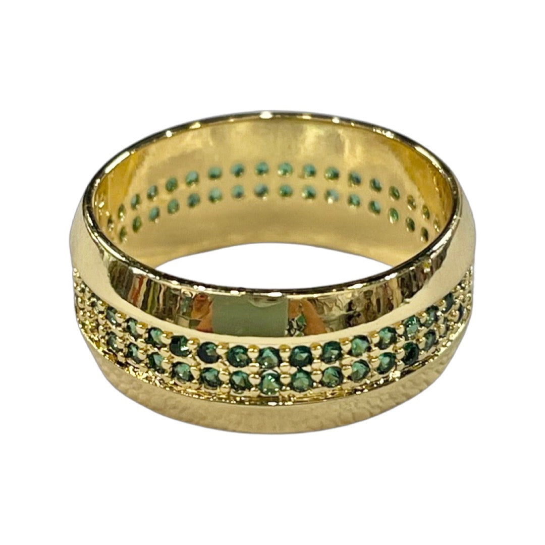 Classic Dark Green Rhinestone Ring