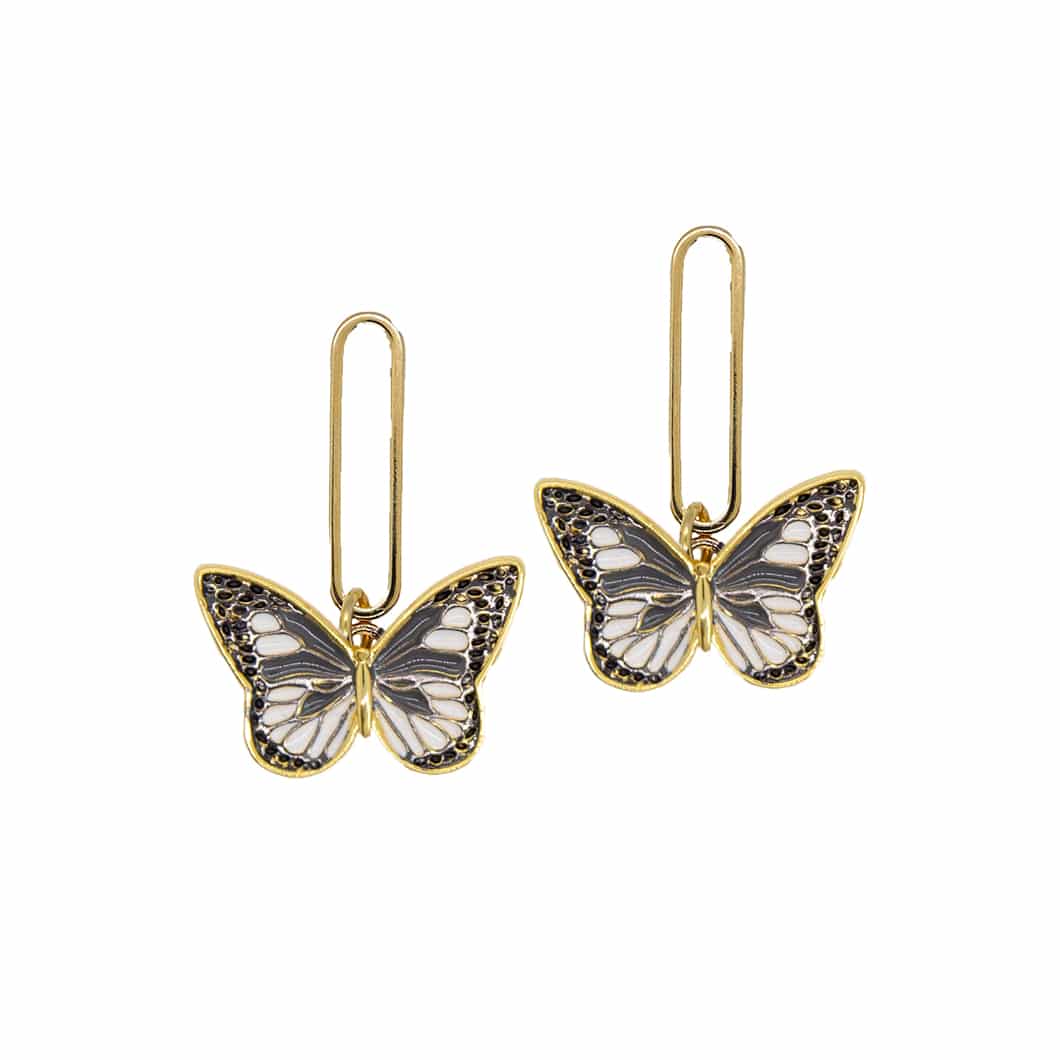 Butterfly Black &amp; White Earrings