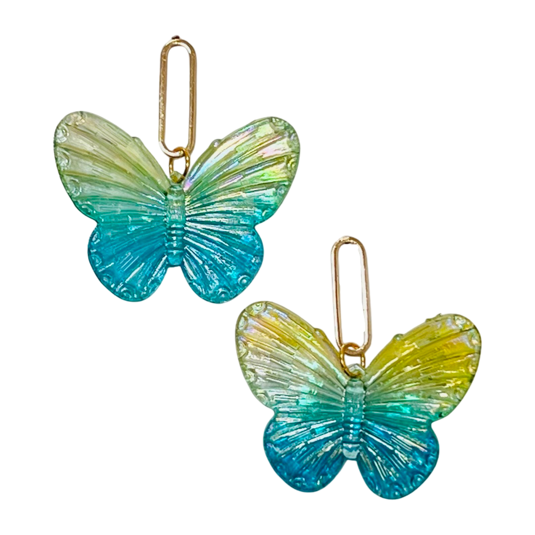 Acrylic Butterfly Earrings Turquoise