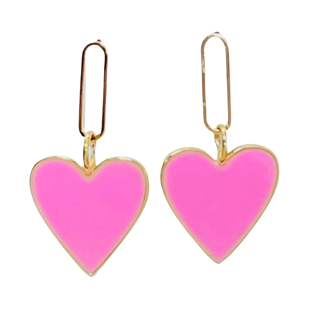 Hearts on Fire Earrings Hot Pink