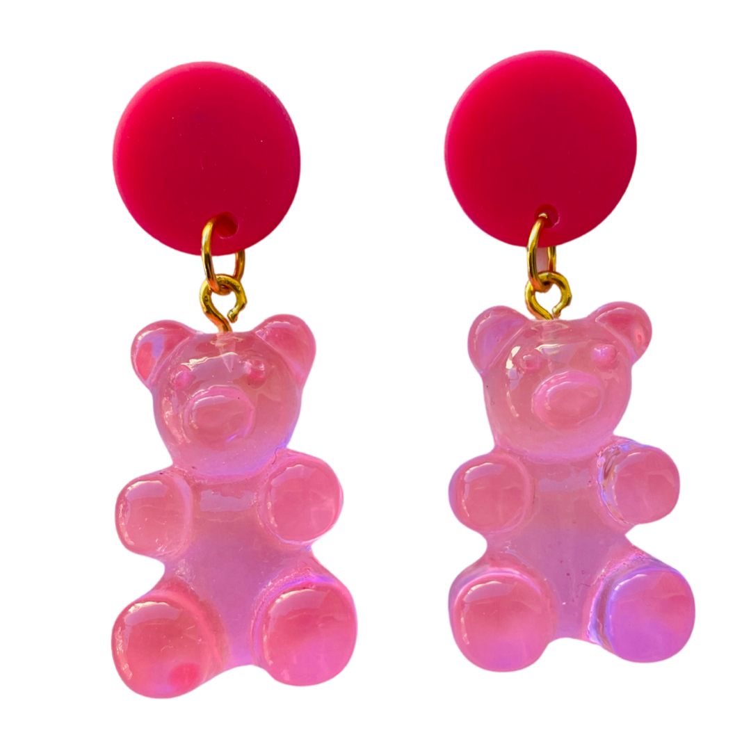 Gummy Bear Earrings Pink